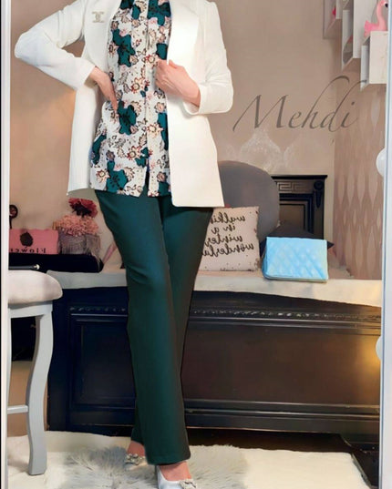 Umafre Formal suit 3pcs Jacket + pant and & blouse material Double fabric