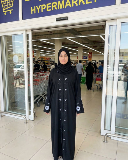 Heart design Abaya Silk