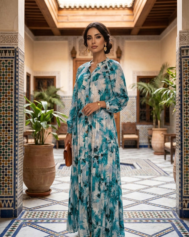 Umafre Printed Pleated Dress