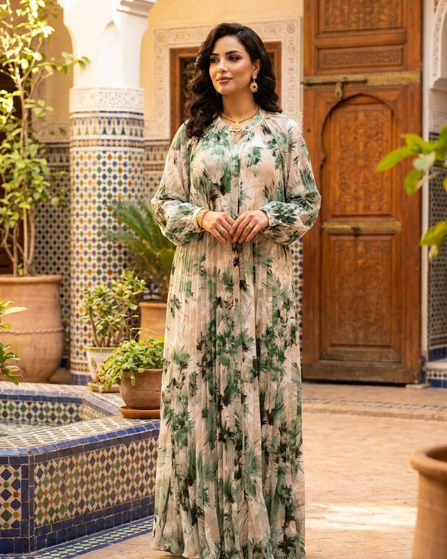Umafre Printed Pleated Dress