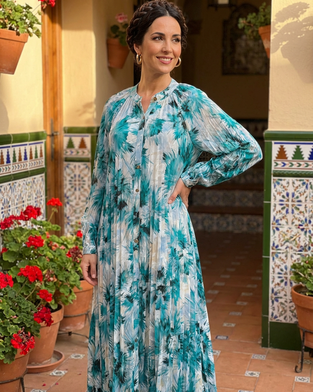 Umafre Printed Pleated Dress