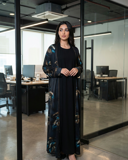 Double Colored Abaya with inner dress