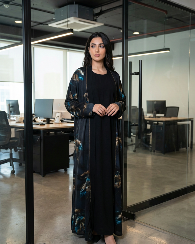 Double Colored Abaya with inner dress