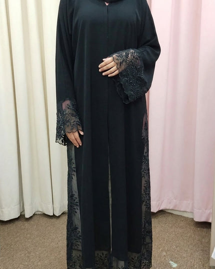 Black Elegant Abaya for Makhwer عباءه مخور