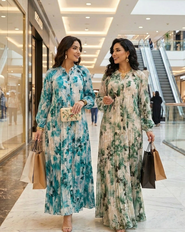 Umafre Printed Pleated Dress