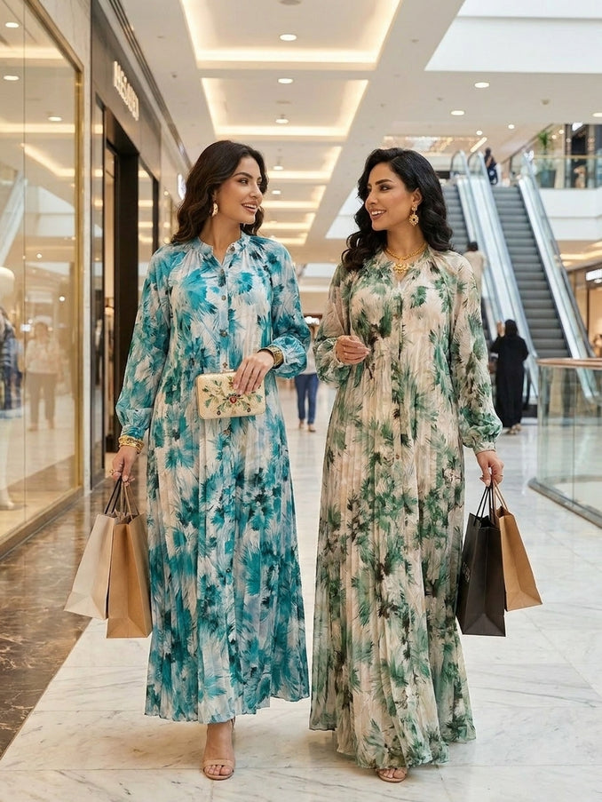 Umafre Printed Pleated Dress