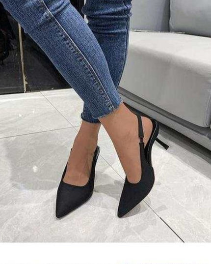 Umafre pu point toe sling back high heeled courts