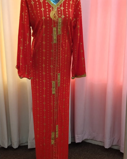 Uma Lurex Stripe Crinkle Fabric Jalabiya