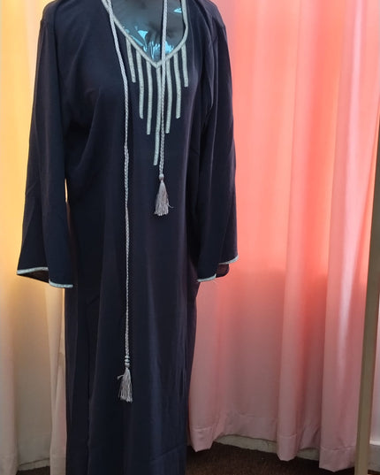 Uma Lurex Stripe Crinkle Fabric Jalabiya