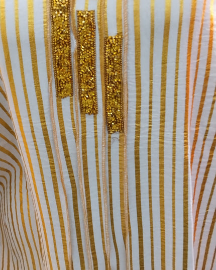 Uma Lurex Stripe Crinkle Fabric Jalabiya