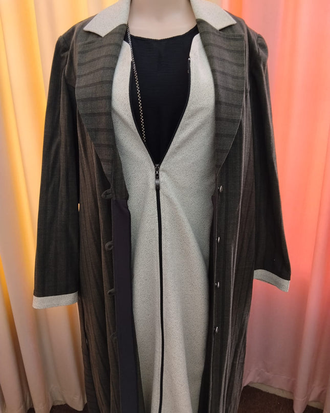 Elegant Double Layer Blazer-Style Abaya
