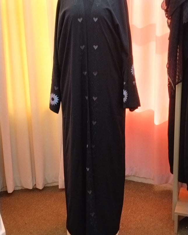 Heart design Abaya Silk