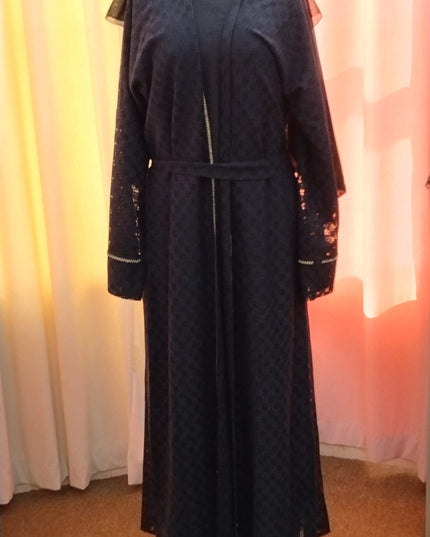 Black Double Danteail Abaya