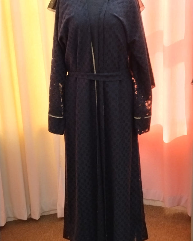 Black Double Danteail Abaya