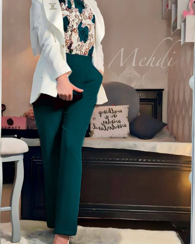 Umafre Formal suit 3pcs Jacket + pant and & blouse material Double fabric