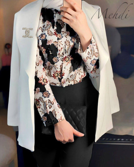 Umafre Formal suit 3pcs Jacket + pant and & blouse material Double fabric