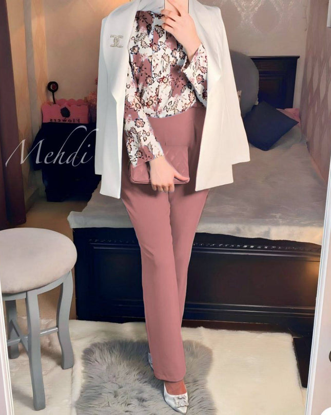 Umafre Formal suit 3pcs Jacket + pant and & blouse material Double fabric