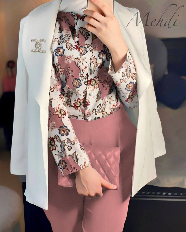 Umafre Formal suit 3pcs Jacket + pant and & blouse material Double fabric