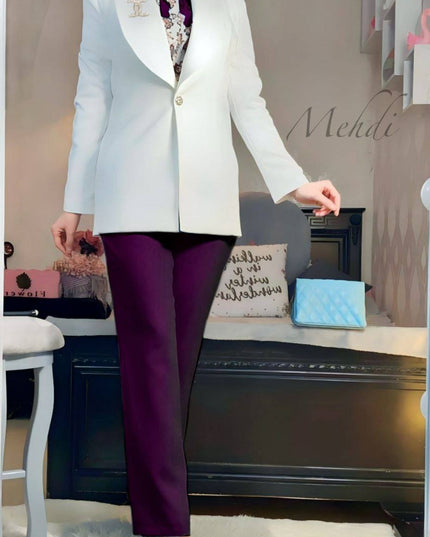 Umafre Formal suit 3pcs Jacket + pant and & blouse material Double fabric