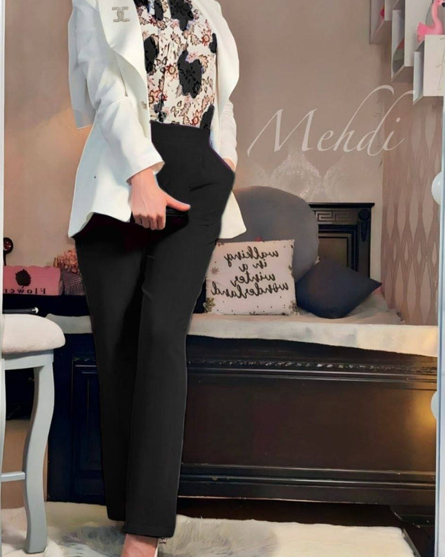 Umafre Formal suit 3pcs Jacket + pant and & blouse material Double fabric