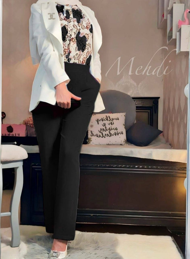 Umafre Formal suit 3pcs Jacket + pant and & blouse material Double fabric